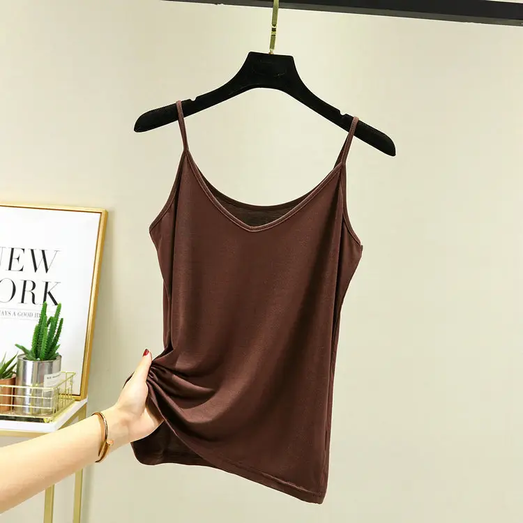 V-Neck Cotton Halter Top Plus Size Vest 2021