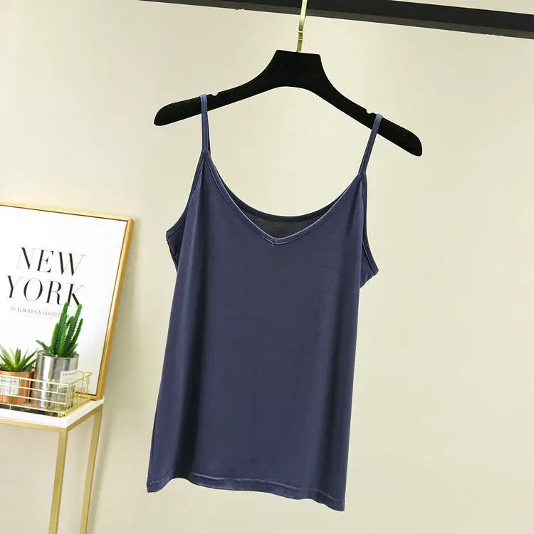 V-Neck Cotton Halter Top Plus Size Vest 2021