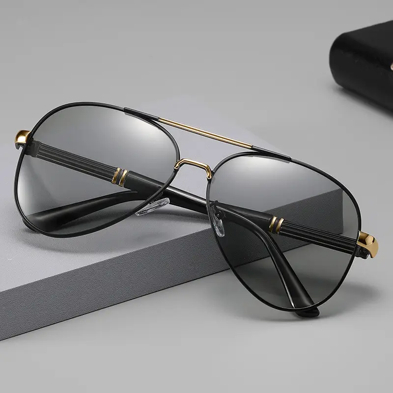 Men Polarized Sunglasses Black with Case - Image 8
