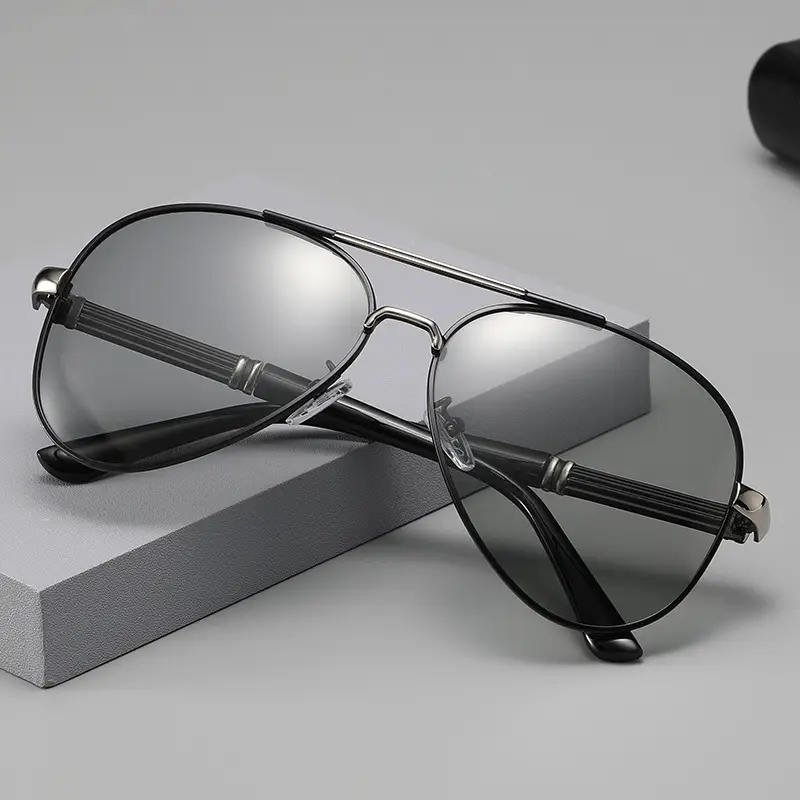 Men Polarized Sunglasses Black with Case - Image 9