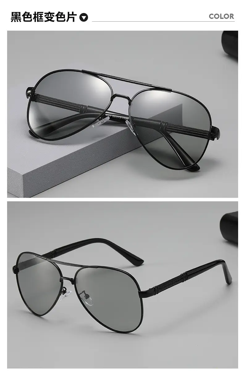 Men Polarized Sunglasses Black with Case - Image 3