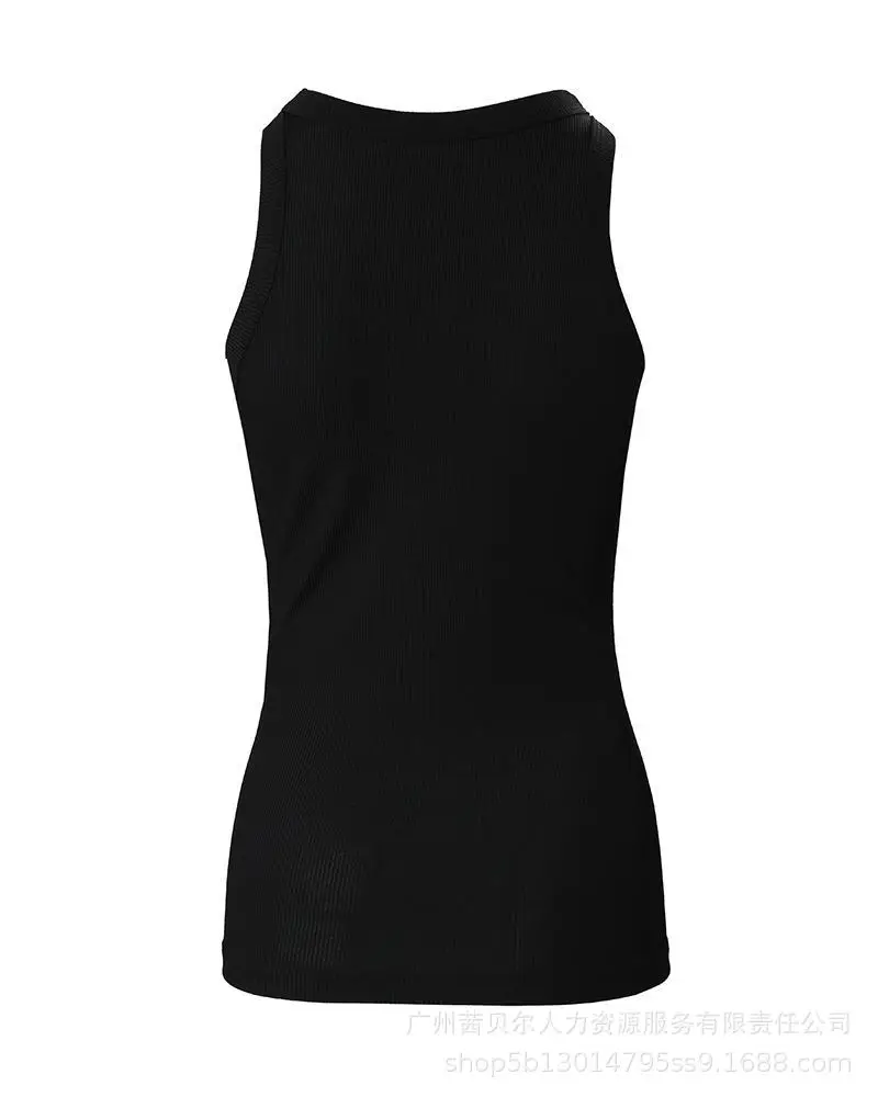 Black Hollow Sleeveless Top with Lip Print Design — feature 6