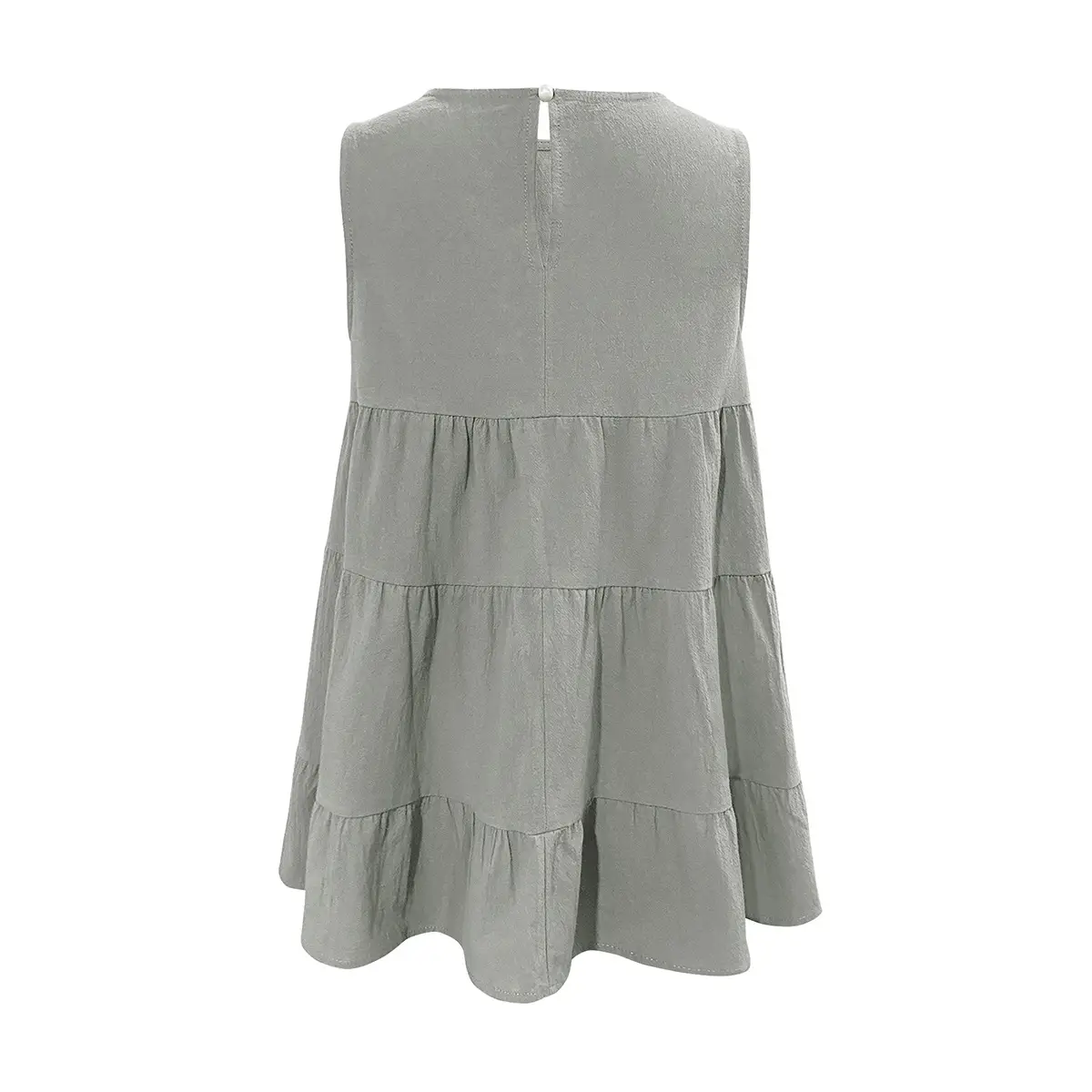 Orange Sleeveless Round Neck Vest Top for Women — feature 11