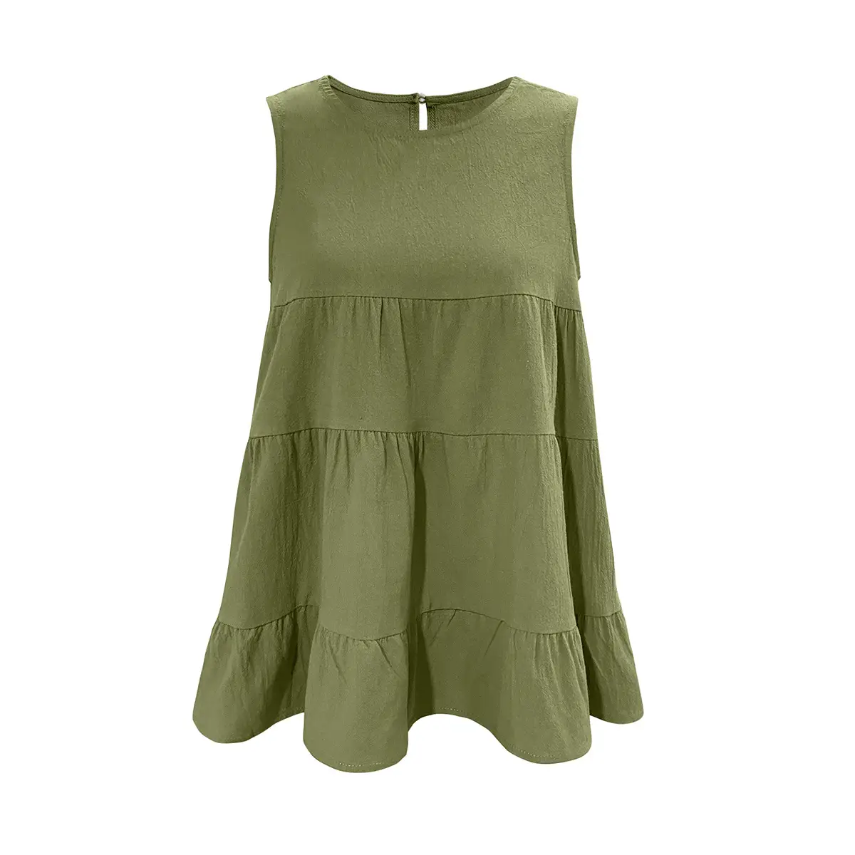 Orange Sleeveless Round Neck Vest Top for Women — feature 20