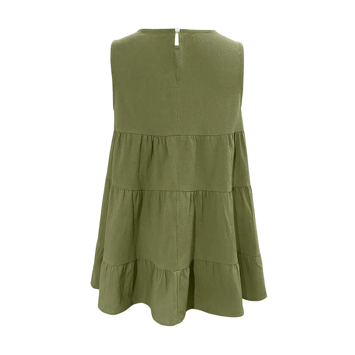 Orange Sleeveless Round Neck Vest Top for Women — feature 21