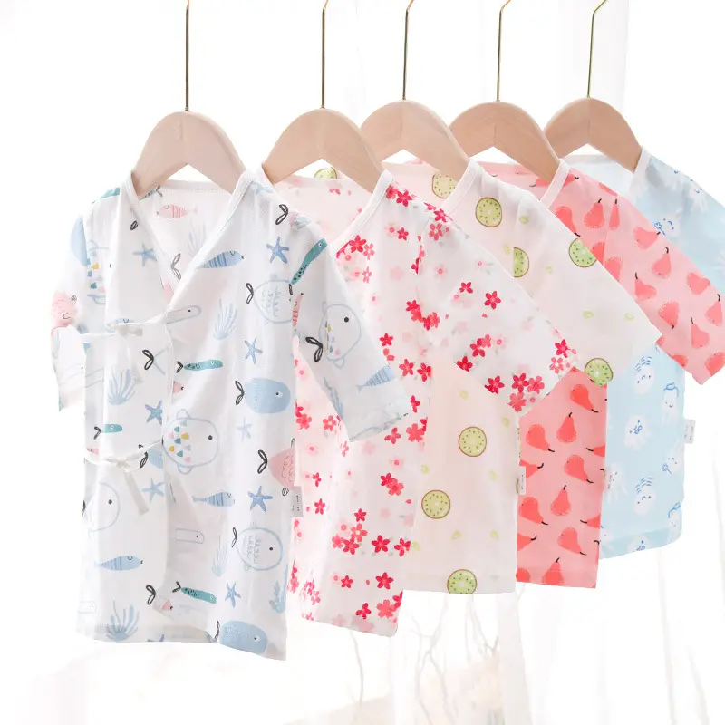 Baby Nightgown Summer Light Blue Banana Print One-Piece Pajamas - Image 10