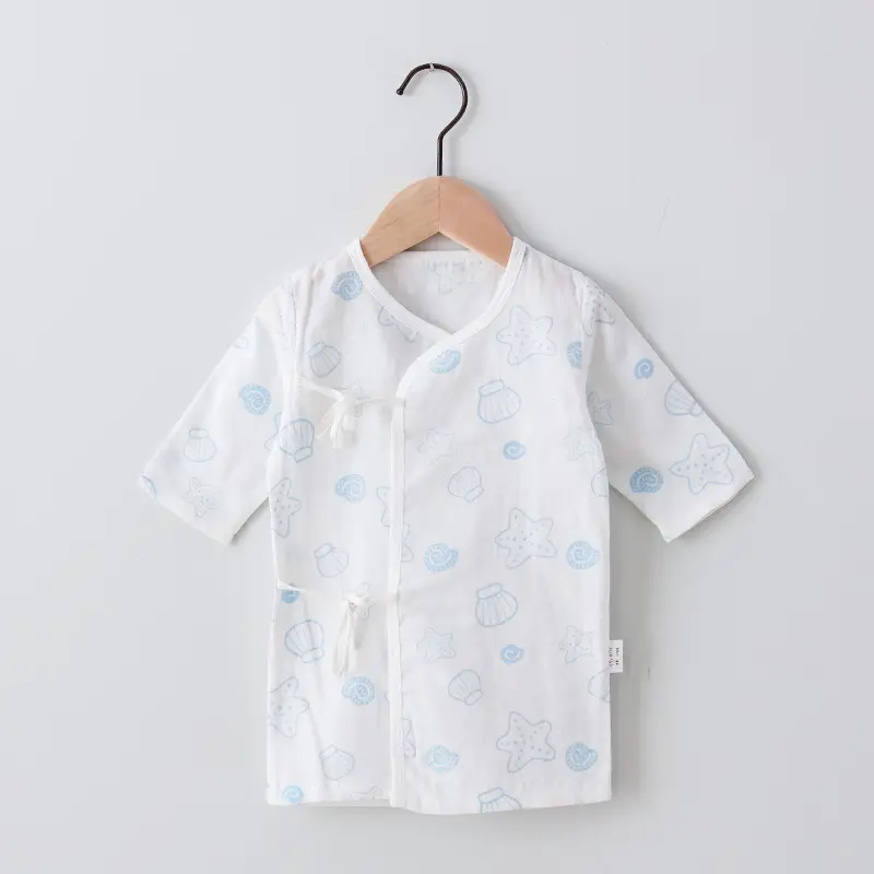 Baby Nightgown Summer Light Blue Banana Print One-Piece Pajamas - Image 5