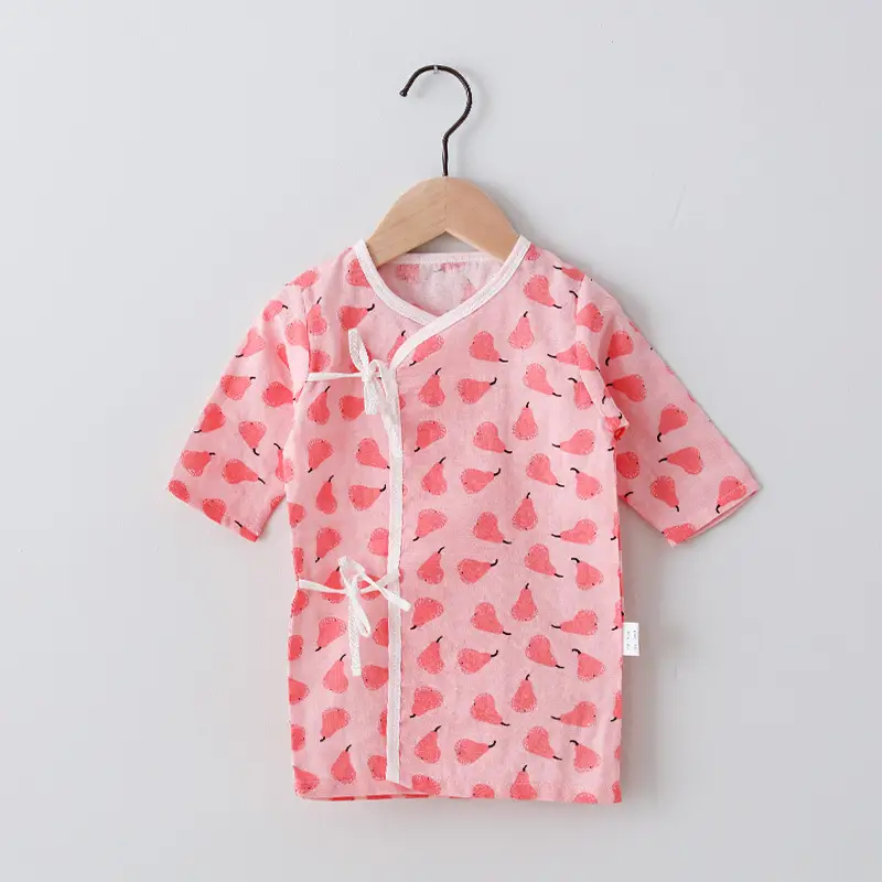 Baby Nightgown Summer Light Blue Banana Print One-Piece Pajamas - Image 2