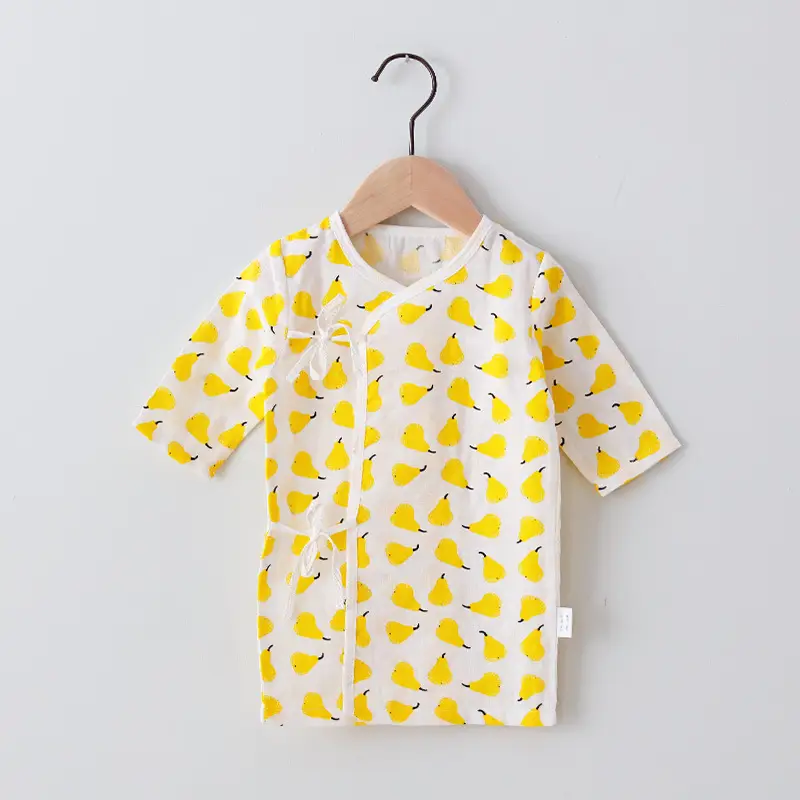 Baby Nightgown Summer Light Blue Banana Print One-Piece Pajamas - Image 3