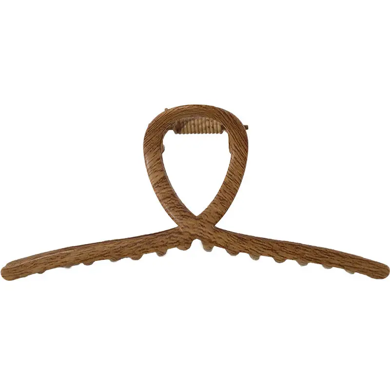 Wood Grain Cross Metal Hair Clip for Women - Image 7