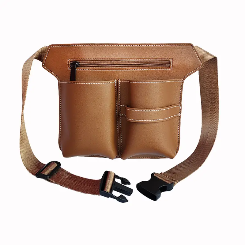 Pink Leather Waist Bag for Barber Kit & Makeup Storage - Image 12