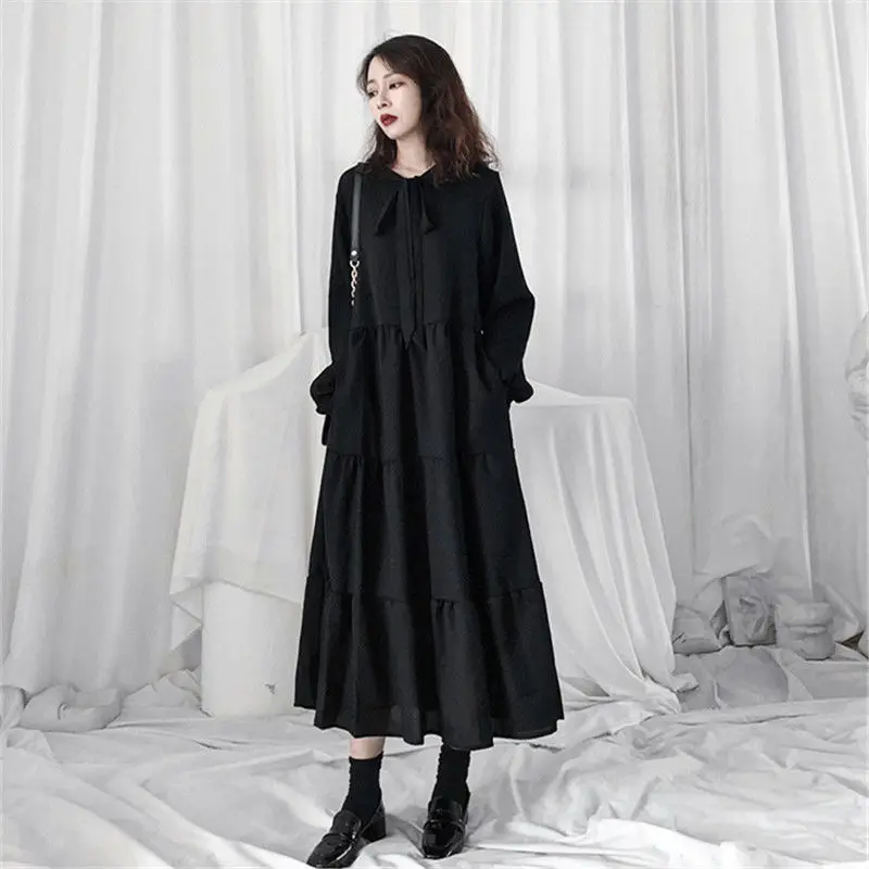 Black French Style Chiffon Dress Women 2023 Spring - Image 5