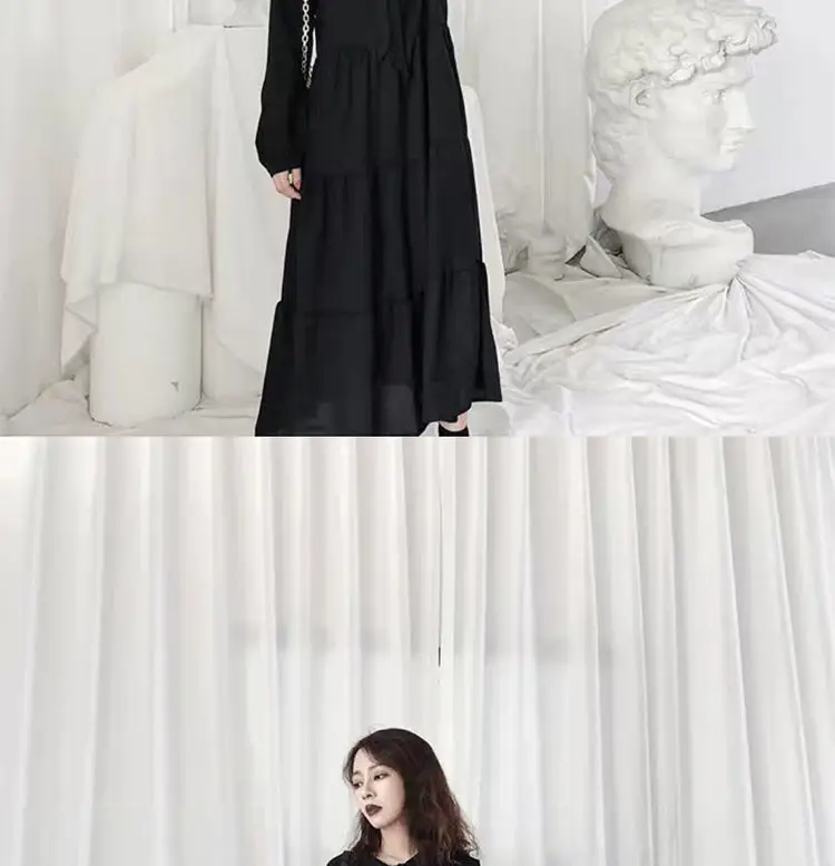 Black French Style Chiffon Dress Women 2023 Spring — feature 11