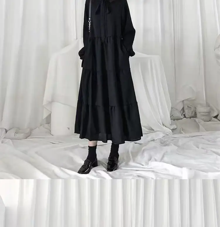Black French Style Chiffon Dress Women 2023 Spring — feature 12
