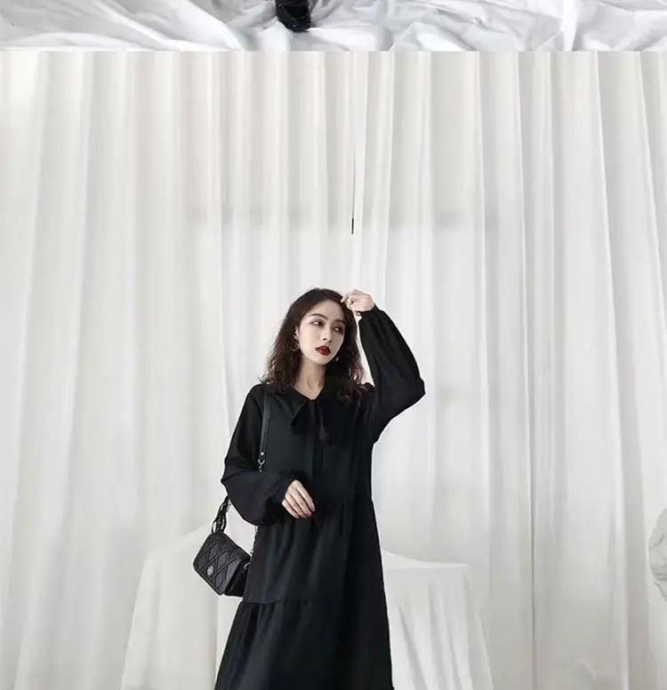 Black French Style Chiffon Dress Women 2023 Spring — feature 14
