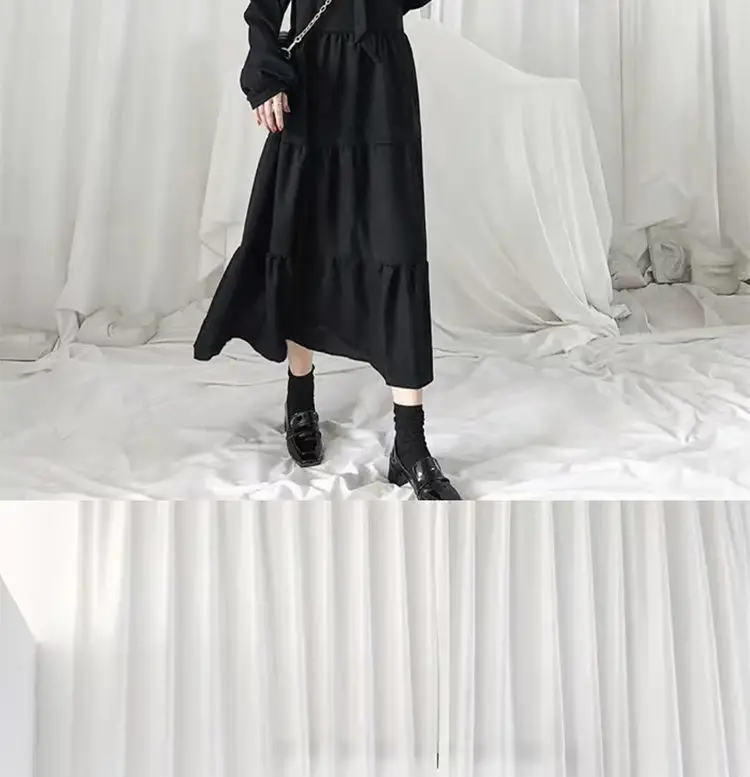 Black French Style Chiffon Dress Women 2023 Spring — feature 16