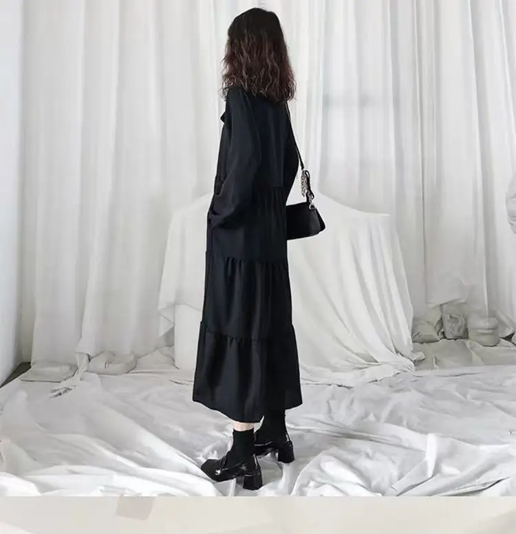 Black French Style Chiffon Dress Women 2023 Spring — feature 17
