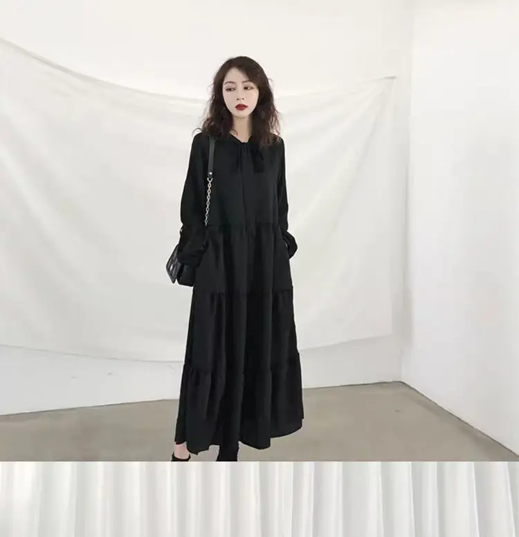 Black French Style Chiffon Dress Women 2023 Spring — feature 19