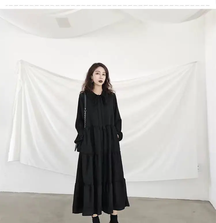 Black French Style Chiffon Dress Women 2023 Spring — feature 6