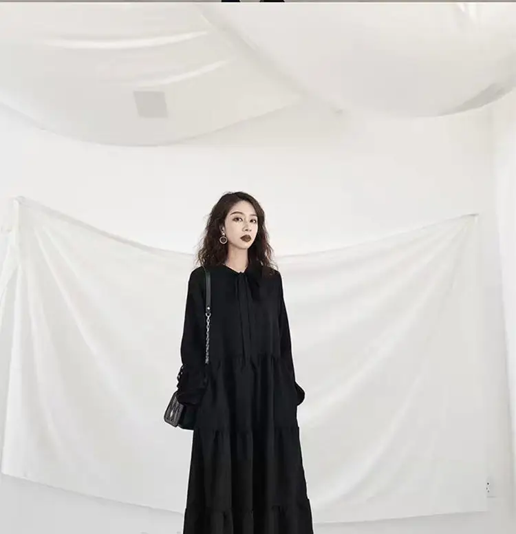 Black French Style Chiffon Dress Women 2023 Spring — feature 7