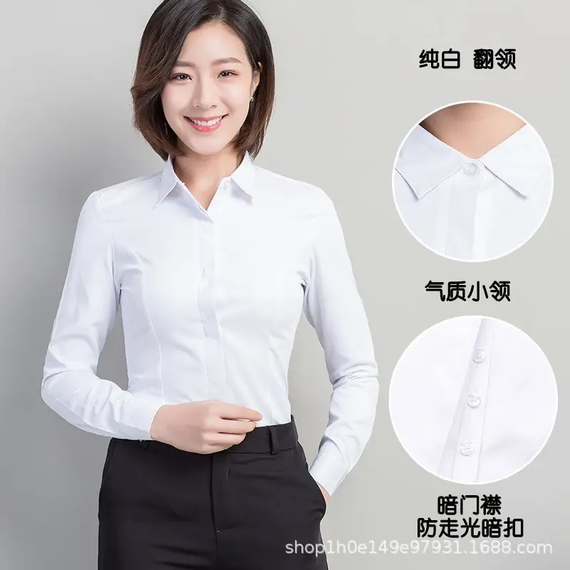 Women's Black Button-Down Shirt Long Sleeve Loose Fit - Image 10