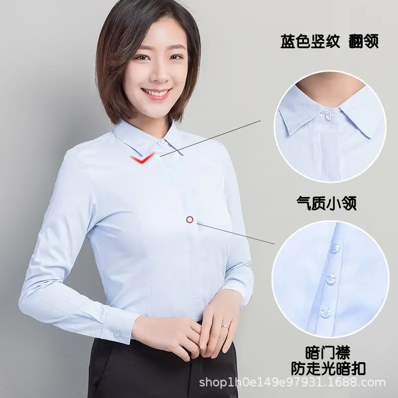 Women's Black Button-Down Shirt Long Sleeve Loose Fit - Image 11