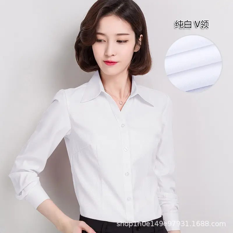 Women's Black Button-Down Shirt Long Sleeve Loose Fit - Image 2