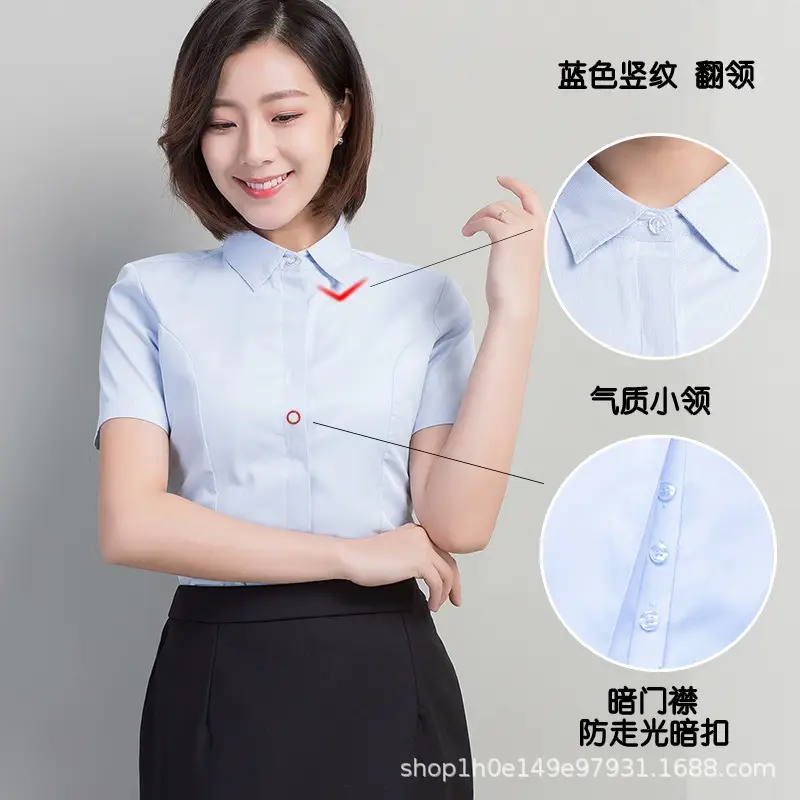 Women's Black Button-Down Shirt Long Sleeve Loose Fit - Image 21