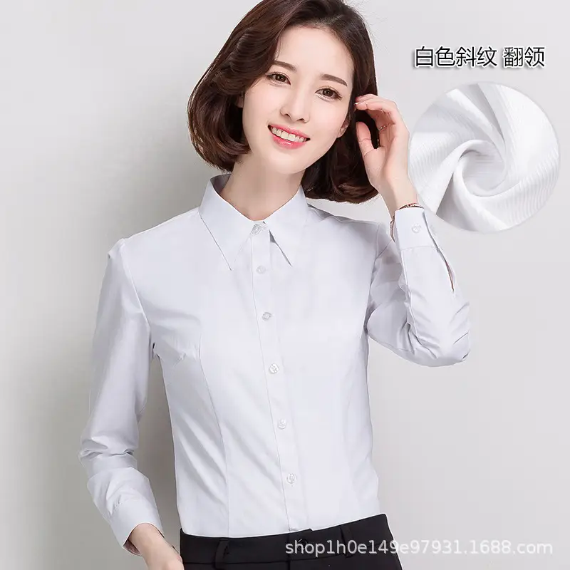 Women's Black Button-Down Shirt Long Sleeve Loose Fit - Image 3