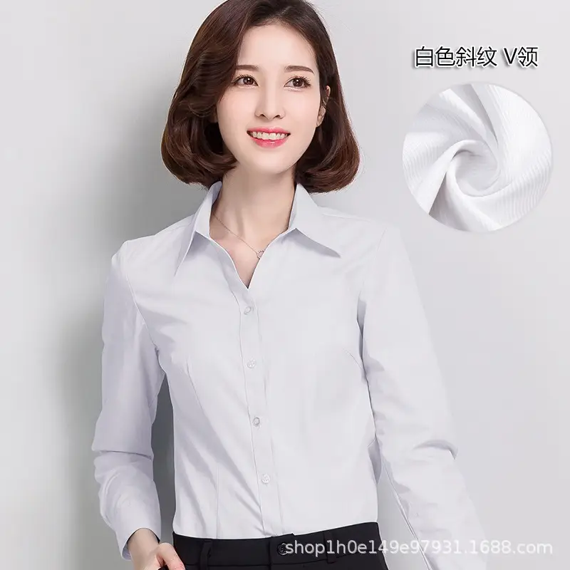 Women's Black Button-Down Shirt Long Sleeve Loose Fit - Image 4