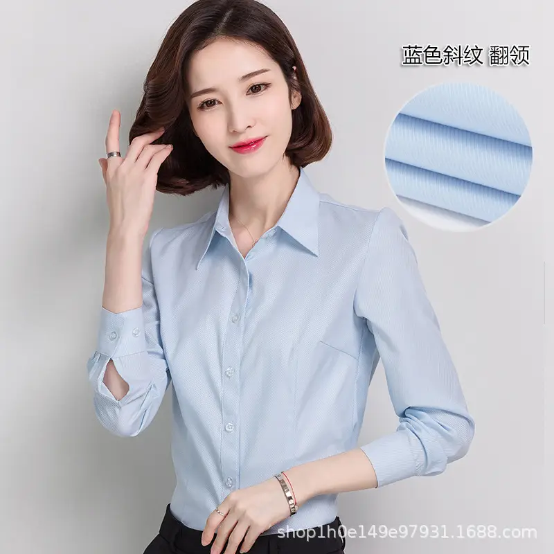 Women's Black Button-Down Shirt Long Sleeve Loose Fit - Image 5