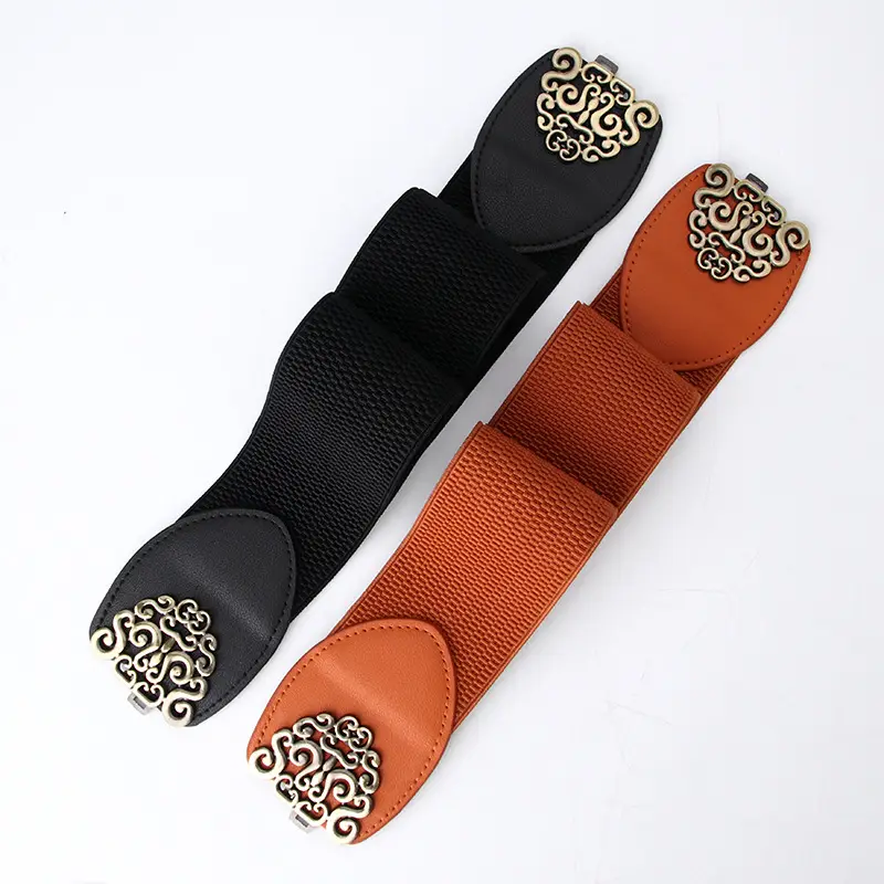 Red Wide Belt with Embroidered Decor for Women - Image 7