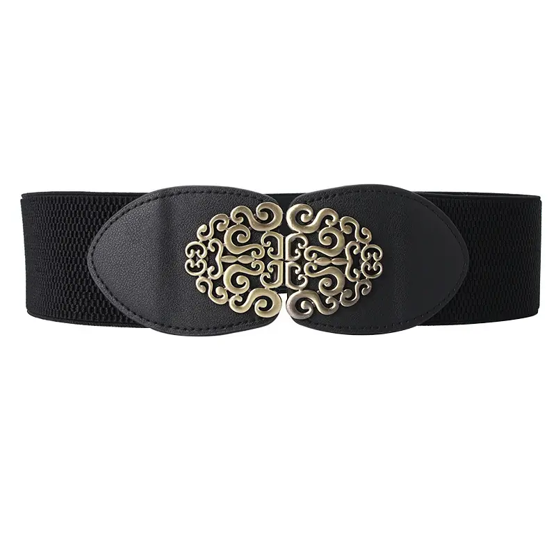Red Wide Belt with Embroidered Decor for Women - Image 10