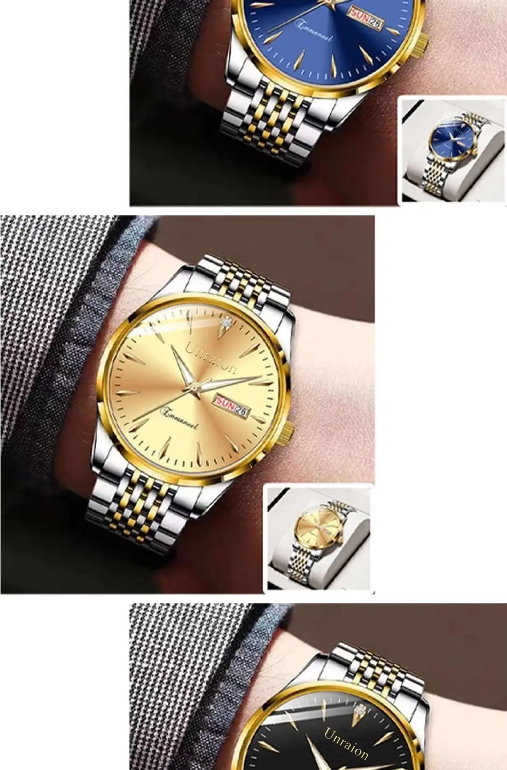 Swiss Fully Automatic Movement Waterproof Luminous Dual Calendar Non-Mechanical Men's Watch Male Student Korean Version Simple Manufacturer — feature 6