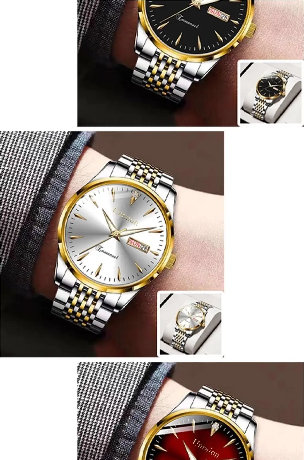 Swiss Fully Automatic Movement Waterproof Luminous Dual Calendar Non-Mechanical Men's Watch Male Student Korean Version Simple Manufacturer — feature 7