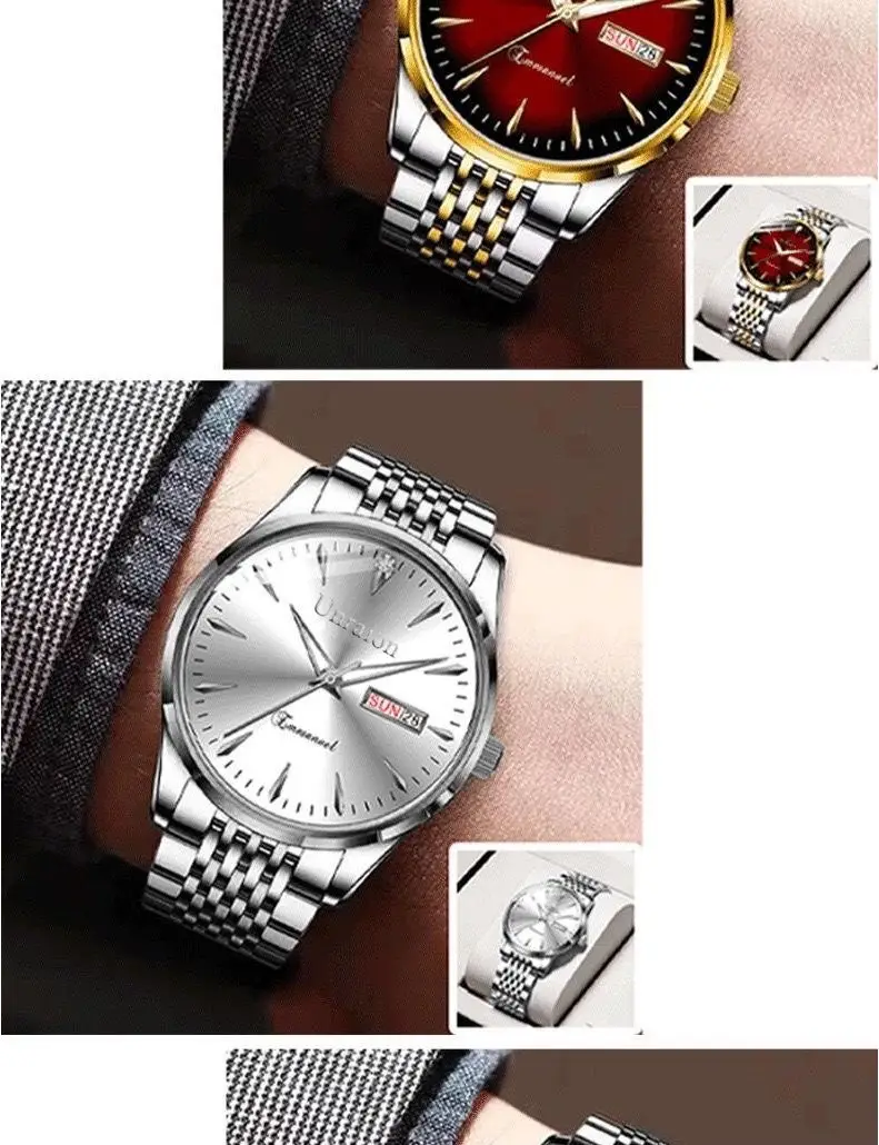 Swiss Fully Automatic Movement Waterproof Luminous Dual Calendar Non-Mechanical Men's Watch Male Student Korean Version Simple Manufacturer — feature 8