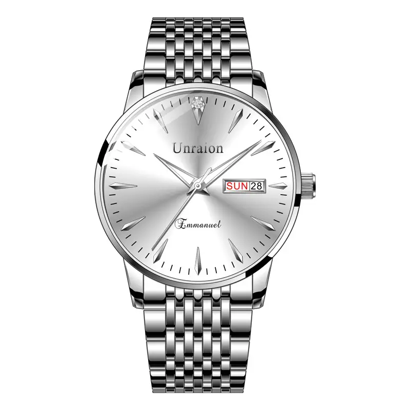 Swiss Fully Automatic Movement Waterproof Luminous Dual Calendar Non-Mechanical Men's Watch Male Student Korean Version Simple Manufacturer