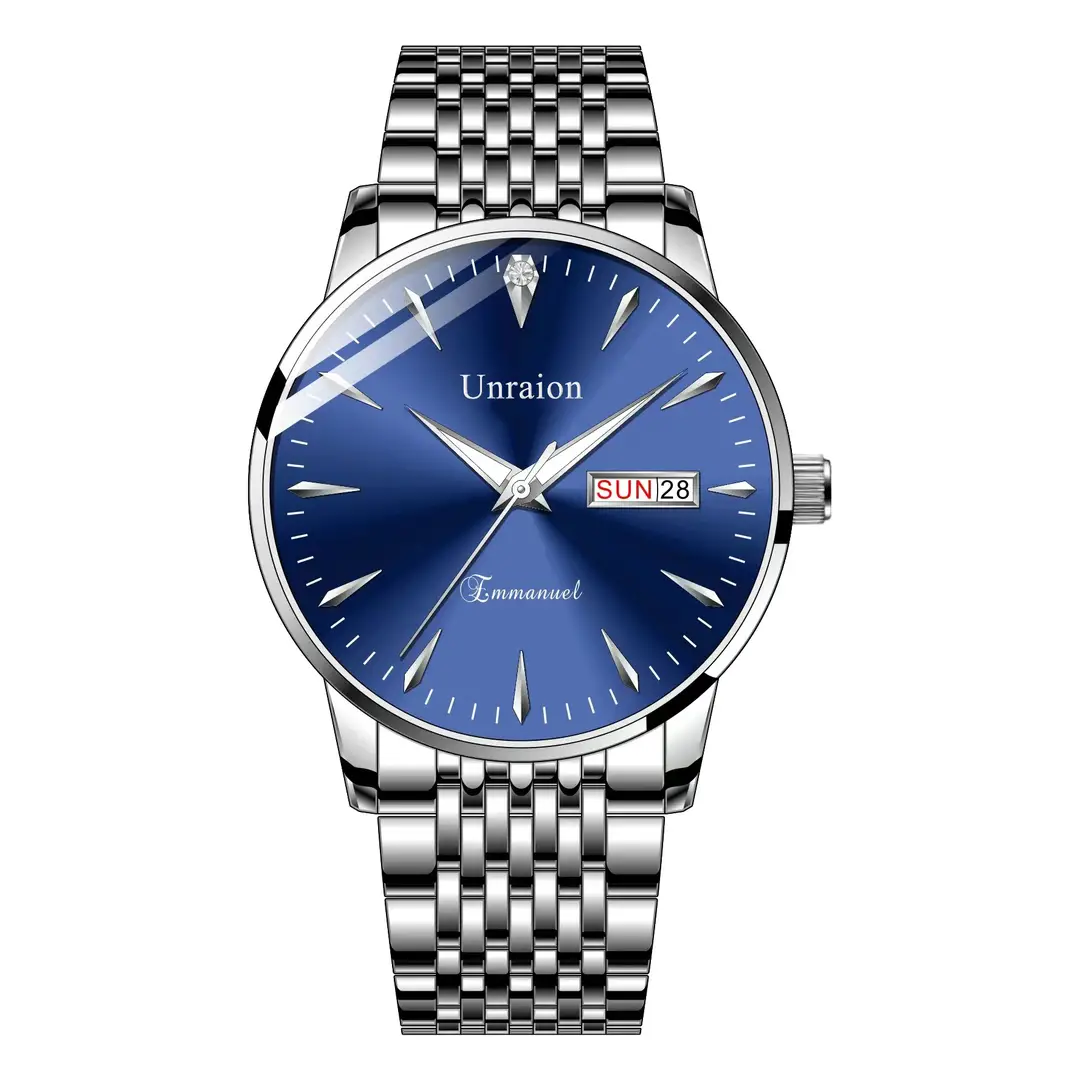 Swiss Fully Automatic Movement Waterproof Luminous Dual Calendar Non-Mechanical Men's Watch Male Student Korean Version Simple Manufacturer
