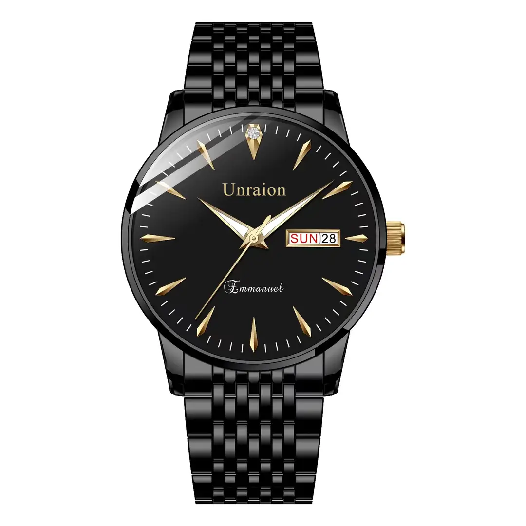 Swiss Fully Automatic Movement Waterproof Luminous Dual Calendar Non-Mechanical Men's Watch Male Student Korean Version Simple Manufacturer