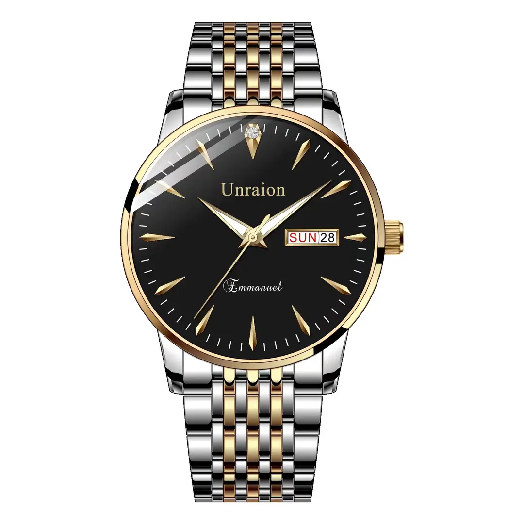 Swiss Fully Automatic Movement Waterproof Luminous Dual Calendar Non-Mechanical Men's Watch Male Student Korean Version Simple Manufacturer
