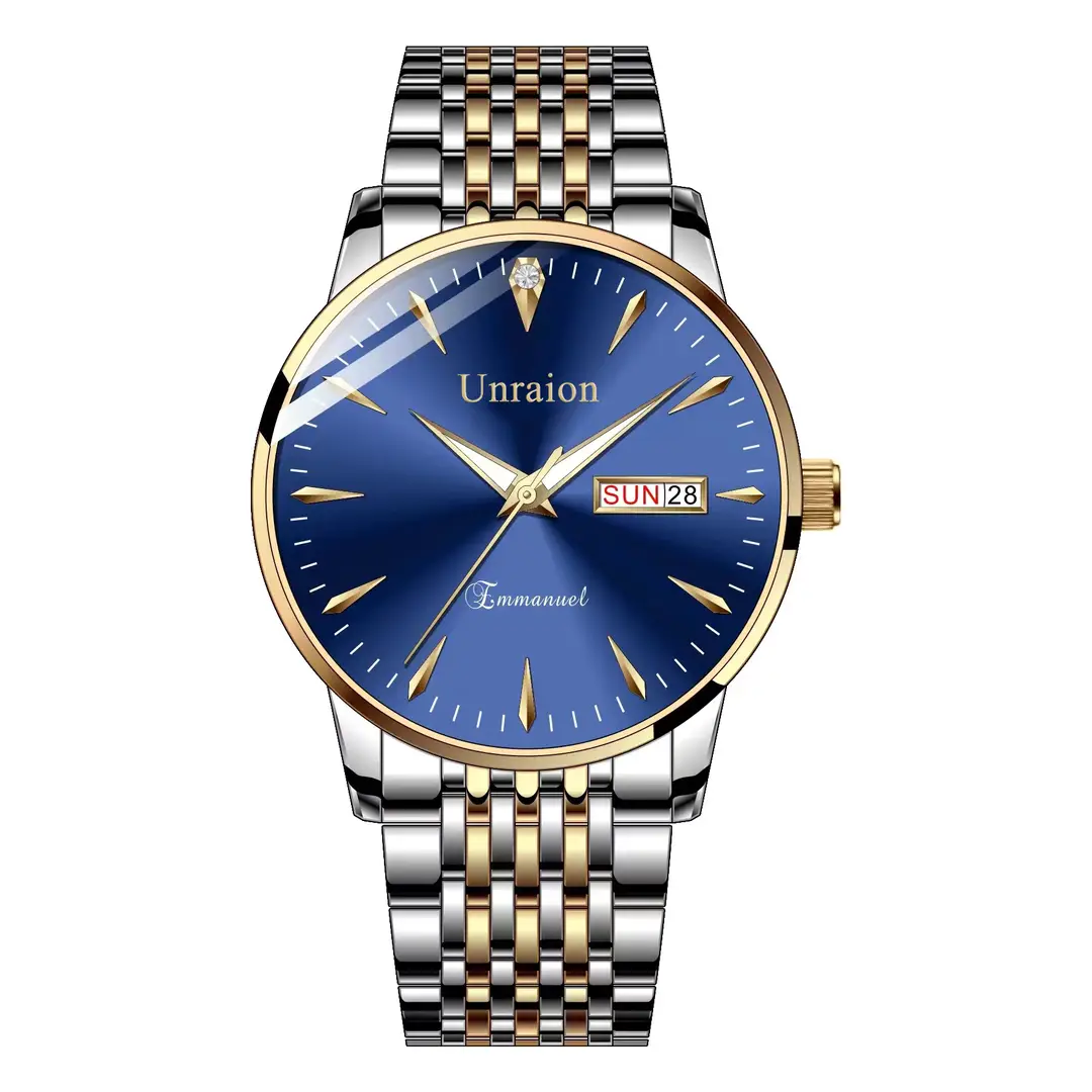Swiss Fully Automatic Movement Waterproof Luminous Dual Calendar Non-Mechanical Men's Watch Male Student Korean Version Simple Manufacturer