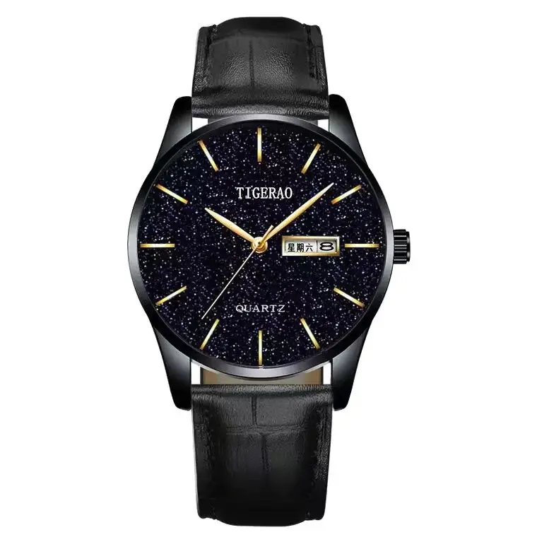 Swiss Genuine Watch Men's Waterproof Dual Calendar Trendy Starry Sky Non-Mechanical Watch Quartz Watch New Wholesale - Image 2
