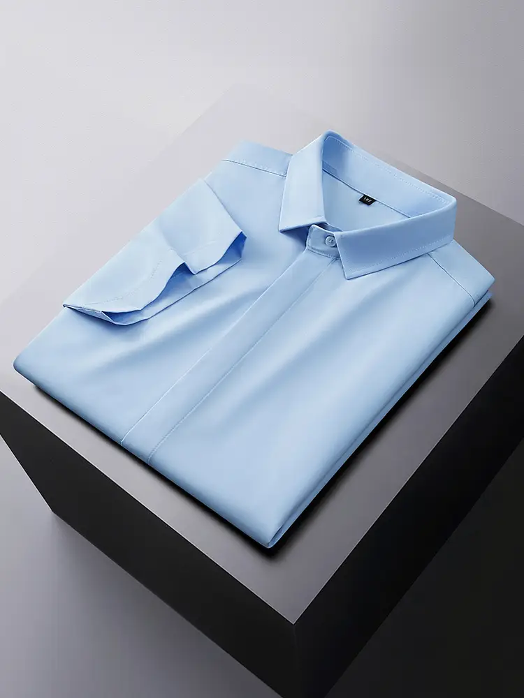 Men's Black Slim Fit Short Sleeve Shirt - Image 8