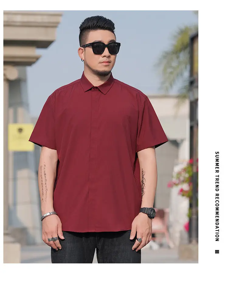 Men's Black Slim Fit Short Sleeve Shirt — feature 16