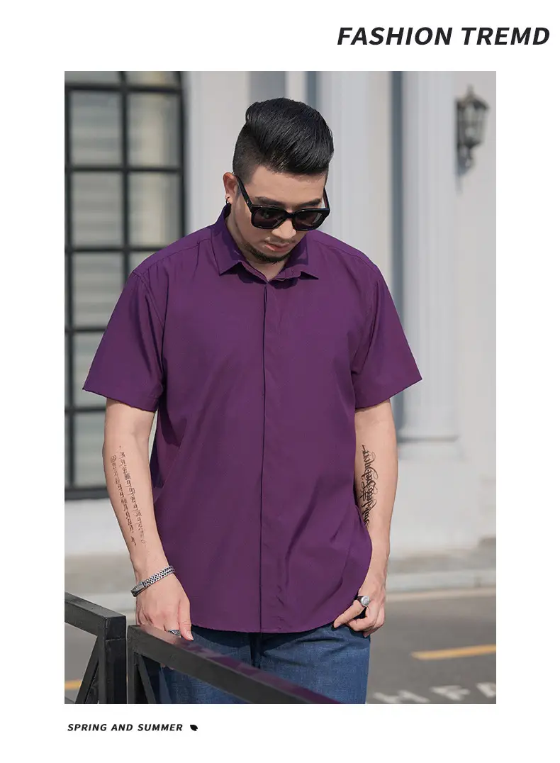 Men's Black Slim Fit Short Sleeve Shirt — feature 19