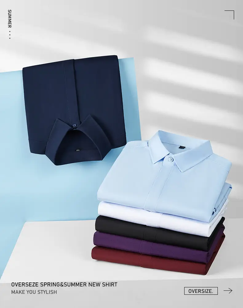 Men's Black Slim Fit Short Sleeve Shirt — feature 2