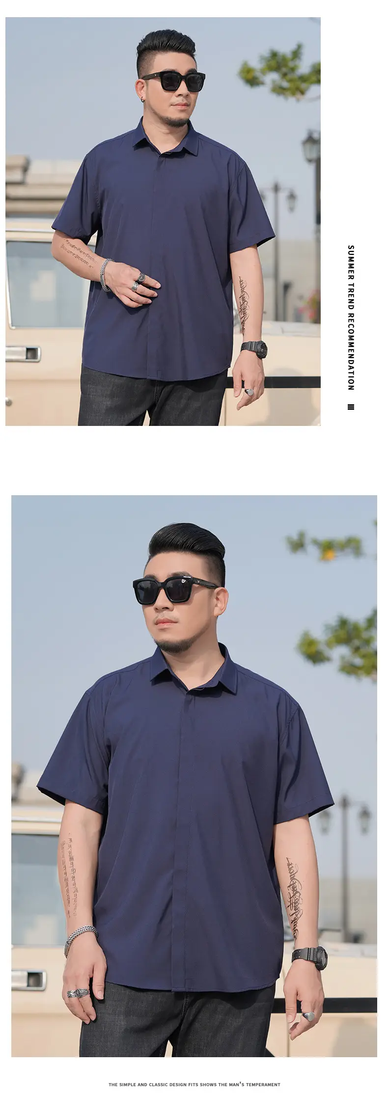 Men's Black Slim Fit Short Sleeve Shirt — feature 21