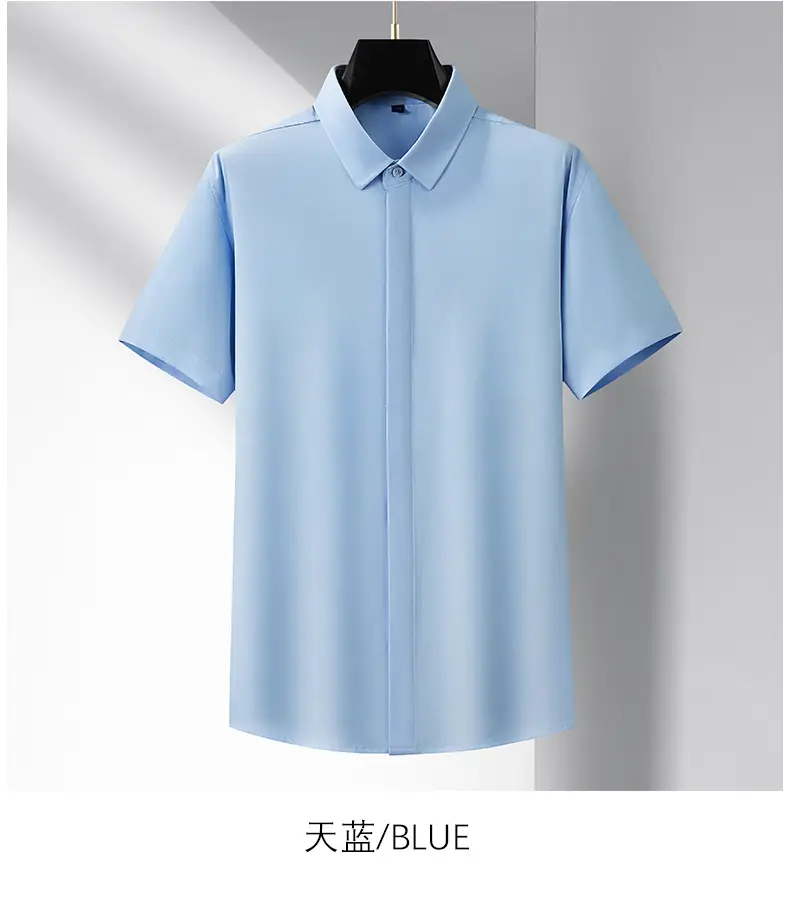 Men's Black Slim Fit Short Sleeve Shirt — feature 23