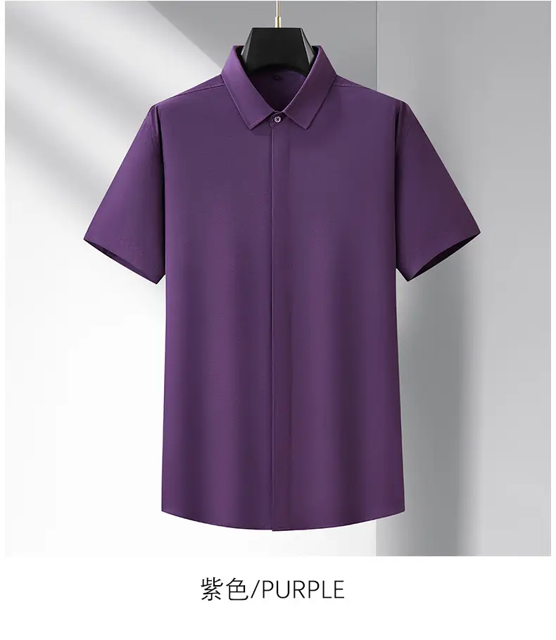 Men's Black Slim Fit Short Sleeve Shirt — feature 24