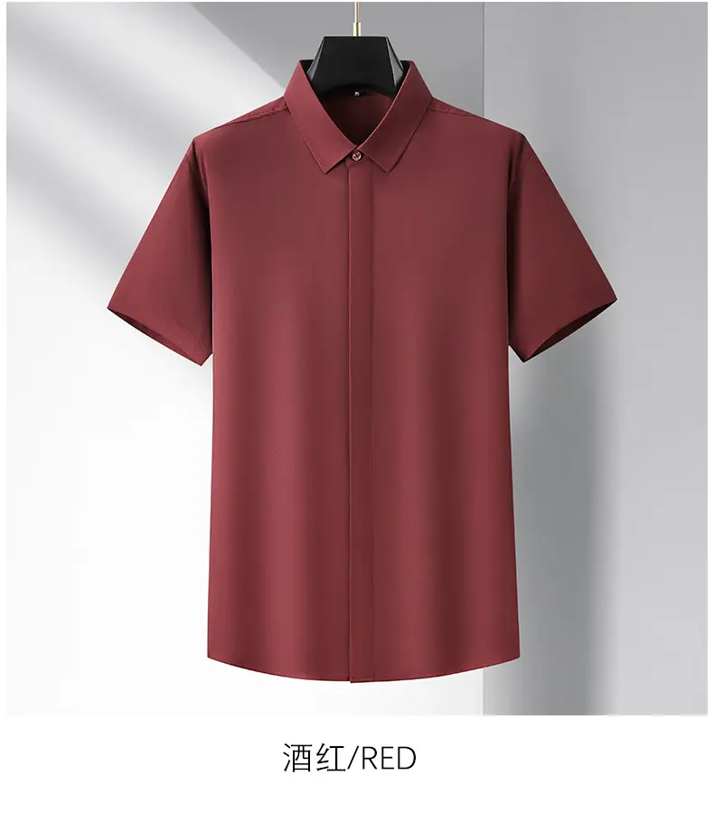 Men's Black Slim Fit Short Sleeve Shirt — feature 25